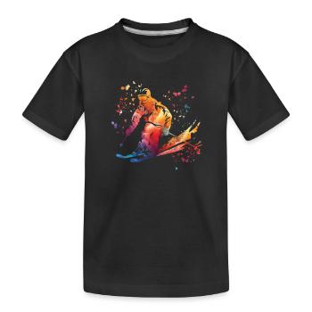 Alpine skiing Winter sports Nordic skiing - Kids' Premium Organic T-Shirt - black - Front