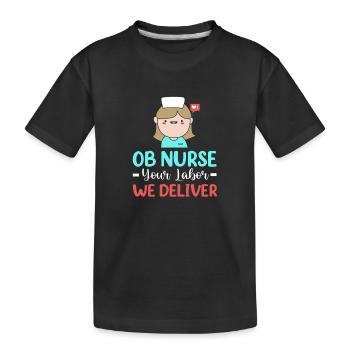 Infirmière à l’hôpital de grossesse - T-shirt bio Premium Enfant - noir - Devant
