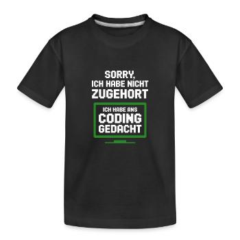 Coding Monitor Tee - Kinder Premium Bio T-Shirt - Schwarz - Vorne