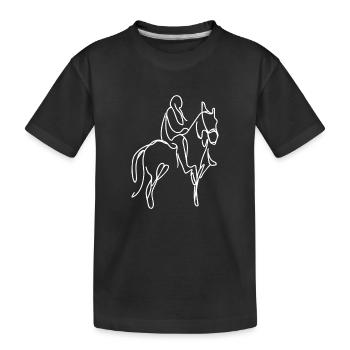 Horsemanship Skizze - Kinder Premium Bio T-Shirt - Schwarz - Vorne