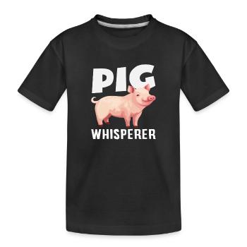 Chuchoteur de cochons Fermier drôle Fermier - T-shirt bio Premium Enfant - noir - Devant