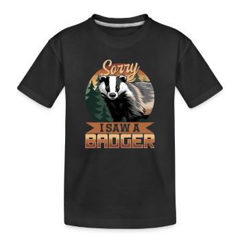 Funny Animal Badger - Kids' Premium Organic T-Shirt - black - Front