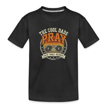 The Cool Dads Pray Jesus Christlicher Vater - Kinder Premium Bio T-Shirt - Schwarz - Vorne
