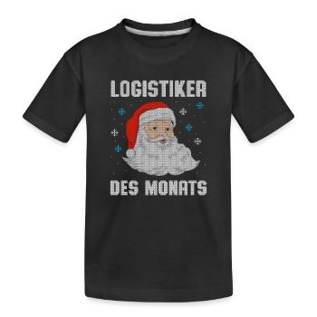 Logistiker des Monats / Weihnachtsmann - Kinder Premium Bio T-Shirt - Schwarz - Vorne