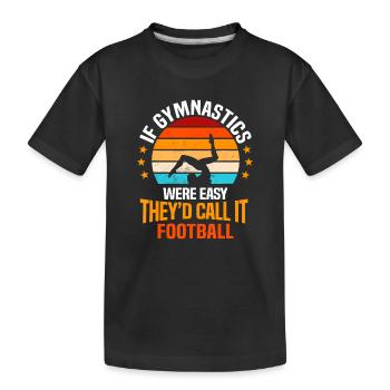 Retro Gymnastics Sunset - Kids' Premium Organic T-Shirt - black - Front