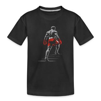 Boxeur en gants de boxe - T-shirt bio Premium Enfant - noir - Devant