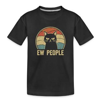 Ew People Katzenliebhaber Katzenhumor Antisozial - Kinder Premium Bio T-Shirt - Schwarz - Vorne