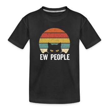 Ew People Katzenliebhaber Katzenhumor Antisozial - Kinder Premium Bio T-Shirt - Schwarz - Vorne