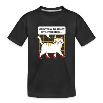 High-Heel Katze: Frech und Charmant - Kinder Premium Bio T-Shirt - Schwarz - Vorne