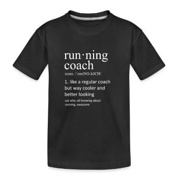 Lustiger Lauftrainer Definition Substantiv Slogan - Kinder Premium Bio T-Shirt - Schwarz - Vorne