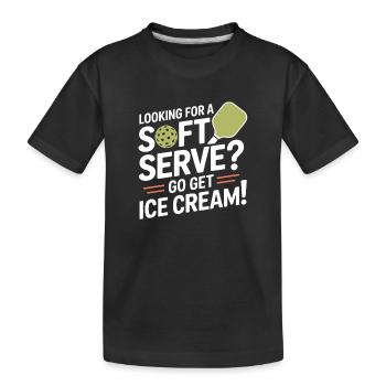 Joueur de pickleball à la recherche d’un dinking soft serve - T-shirt bio Premium Enfant - noir - Devant