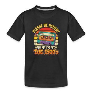 Cassette Nostalgia 1900s - Kids' Premium Organic T-Shirt - black - Front