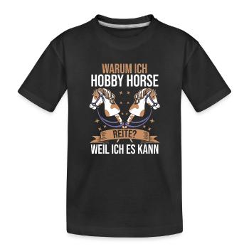 Steckenpferd Hobbyhorse Hobby Horsing - Kinder Premium Bio T-Shirt - Schwarz - Vorne