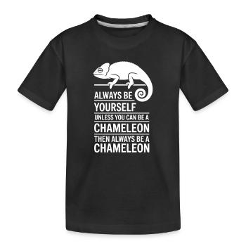 Don des Drôles Caméléons Drôles de Expressions Caméléon - T-shirt bio Premium Enfant - noir - Devant