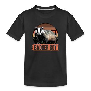 Funny Animal Badger - Kids' Premium Organic T-Shirt - black - Front