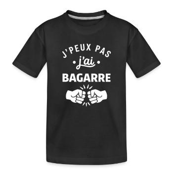 J'peux pas j'ai bagarre - T-shirt bio Premium Enfant - noir - Devant