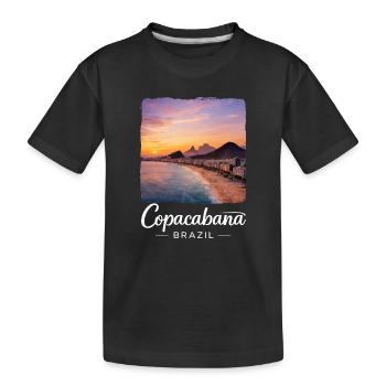 Copacabana Brésil Magie de la plage du coucher du soleil - T-shirt bio Premium Enfant - noir - Devant