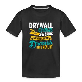 Constructeur de plaques de plâtre Installateur de plaques de plâtre - T-shirt bio Premium Enfant - noir - Devant