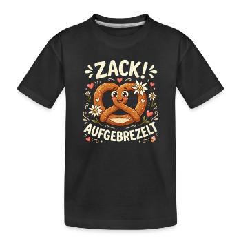 Mädchen Trachtenshirt Damen Trachten Tshirt Dirndl - Kinder Premium Bio T-Shirt - Schwarz - Vorne