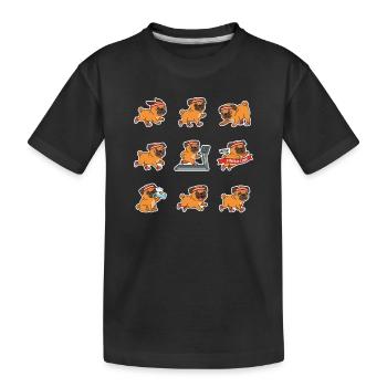 Lustiger Mops Joggen Marathon Laeufer - Kinder Premium Bio T-Shirt - Schwarz - Vorne