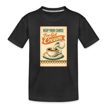 Les glucides disparus, la crème ici | Keto Retro - T-shirt bio Premium Enfant - noir - Devant
