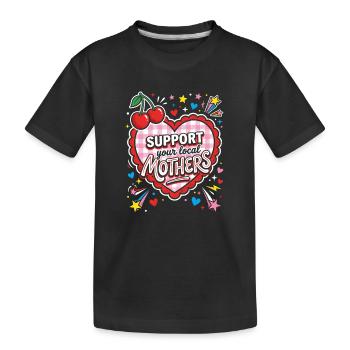 Soutenez les mères locales - T-shirt bio Premium Enfant - noir - Devant