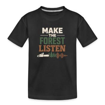lumberjack therapy, logger therapy humor, - Kids' Premium Organic T-Shirt - black - Front