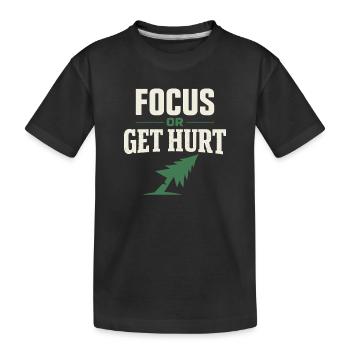 lumberjack therapy, logger therapy humor, - Kids' Premium Organic T-Shirt - black - Front