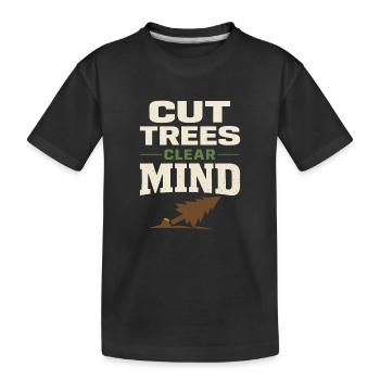 lumberjack therapy, logger therapy humor, - Kids' Premium Organic T-Shirt - black - Front