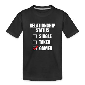 Statut relationnel : Joueur - T-shirt bio Premium Enfant - noir - Devant