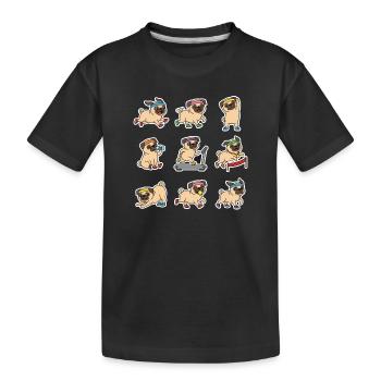 Lustiger Mops Joggen Marathon Laeufer - Kinder Premium Bio T-Shirt - Schwarz - Vorne
