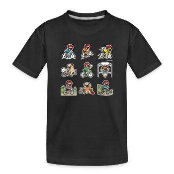 Lustiger Mops Fahrrad Radfahrer Hundeliebhaber - Kinder Premium Bio T-Shirt - Schwarz - Vorne