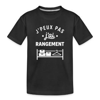 J'peux pas j'ai rangement - T-shirt bio Premium Enfant - noir - Devant