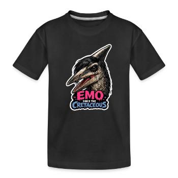 Emo Dinosaur, Sad Dino, Emotional - Kids' Premium Organic T-Shirt - black - Front