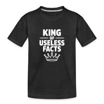 King of Useless Facts - Kids' Premium Organic T-Shirt - black - Front