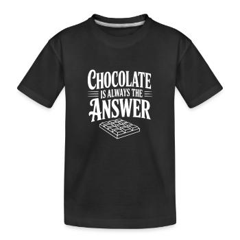 Le chocolat est toujours la solution - T-shirt bio Premium Enfant - noir - Devant
