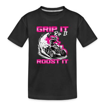 Quad ATV Femme Fille Quad Quad - T-shirt bio Premium Enfant - noir - Devant