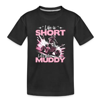 Quad ATV Femme Fille Quad Quad - T-shirt bio Premium Enfant - noir - Devant