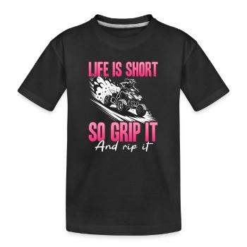 Quad ATV Femme Fille Quad Quad - T-shirt bio Premium Enfant - noir - Devant