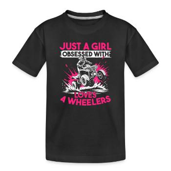 Quad ATV Femme Fille Quad Quad - T-shirt bio Premium Enfant - noir - Devant