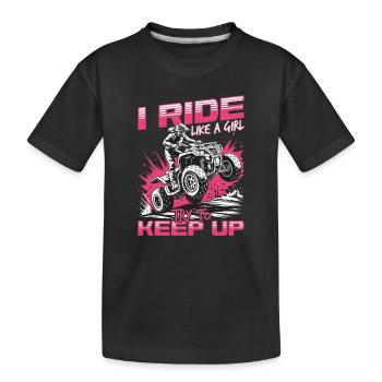 Quad ATV Femme Fille Quad Quad - T-shirt bio Premium Enfant - noir - Devant