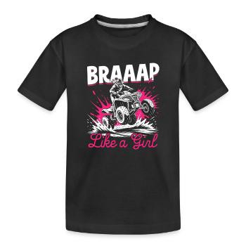 Quad ATV Femme Fille Quad Quad - T-shirt bio Premium Enfant - noir - Devant