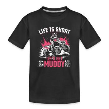 Quad ATV Femme Fille Quad Quad - T-shirt bio Premium Enfant - noir - Devant