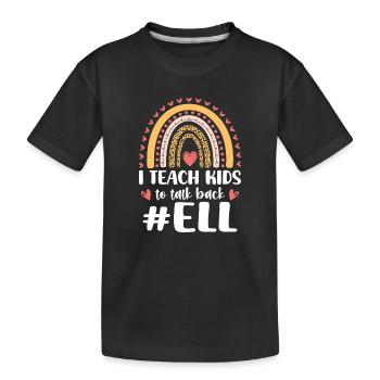 Professeur ELL Langue anglaise - T-shirt bio Premium Enfant - noir - Devant