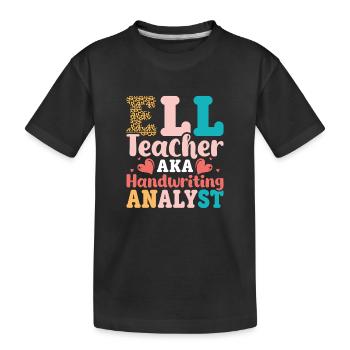 Professeur ELL Langue anglaise - T-shirt bio Premium Enfant - noir - Devant