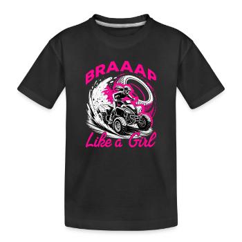 Quad ATV Femme Fille Quad Quad - T-shirt bio Premium Enfant - noir - Devant