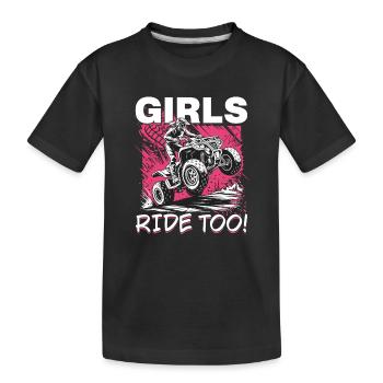 Quad ATV Femme Fille Quad Quad - T-shirt bio Premium Enfant - noir - Devant