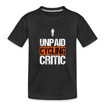Unbezahlter Radkritiker, lustiger Radfahrer-Slogan - Kinder Premium Bio T-Shirt - Schwarz - Vorne