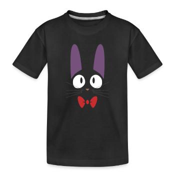 Süße schwarze Jiji Katze mit roter Fliege - Kinder Premium Bio T-Shirt - Schwarz - Vorne
