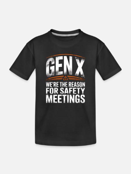 Gen X Sicherheitsmeetings Spruch - Kinder Premium Bio T-Shirt - Schwarz